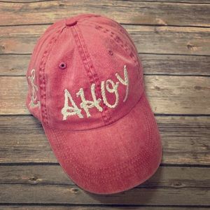 Vintage AHOY Anchor Embroidered Hat